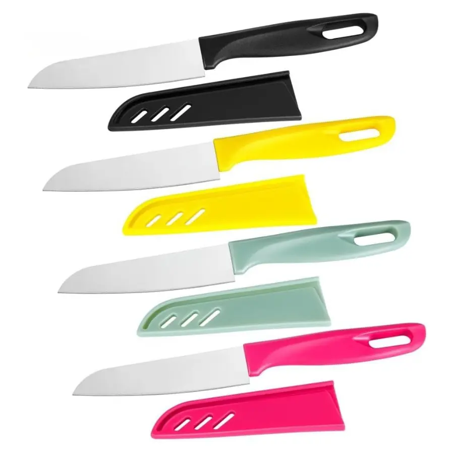 8 Pieces Paring Knives (4PCS Peeling Knives and 4PCS Knife Sheaths), Ultra Sharp Vegetable and Fruit Knife, German Steel Small Kitchen Knife with PP Plastic Ergonomic Handle