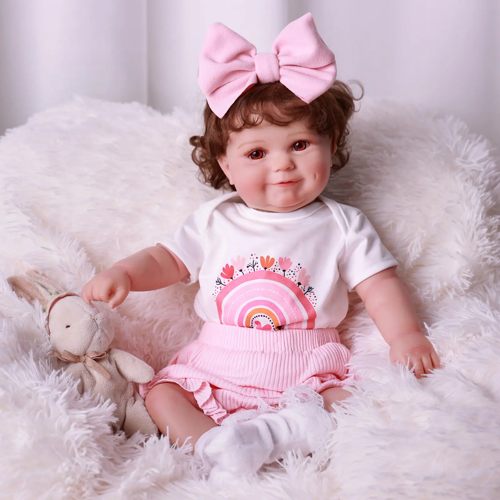 #Summervibes#DealsForYouDays BABESIDE Lifelike Reborn Baby Dolls 20Inch Fabric body+vinyl limbs Real Life Baby Dolls with Toy Accessories For kids Age 3+ Suitable gifts for Mother's Day Valentine's Day Children's Day & Christmas