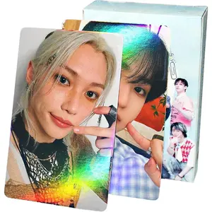 50 PCS Laser Photocards Album Photo Cards with Holo Effect Gift Lomo Cards Merch for Boys and Girls (Laser C)