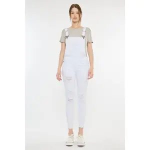 Kancan Distressed Skinny Denim Overalls Casual Womenswear Fashion Overalls Summer Outfit Piece Crop