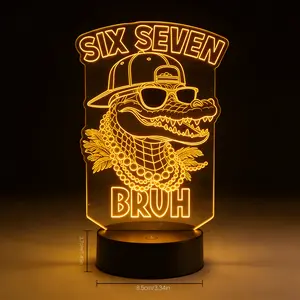 Cool Alligator Acrylic Lamp Plate for LED Night Light - Trendy Room Decor Insert