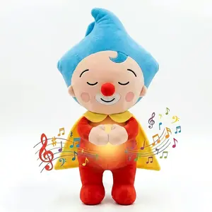 15 Inch Breathing Plush Toy for Kids, Soft Soothing Sleep Aid Stuffed Animal with Rhythmic Breathing Motion and Calming Music, Cuddly Anxiety Relief Bedtime Companion, Superhero Clown Plushie Birthday Gift for Toddlers Boys Girls
