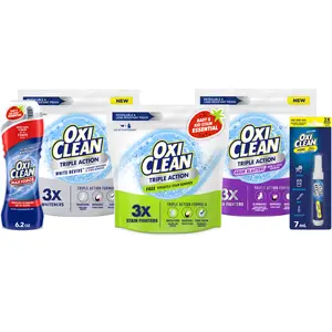 OxiClean Stock Up & Save: Triple Action Laundry Boosters + Stain Pre-Treater Gel Stick (Free From TA)