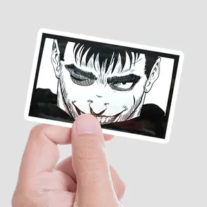 Set of 10 Dark Warrior Anime Stickers | Cool Sword Fighter Vinyl Decals | Waterproof Die Cut Stickers for Laptop, Bottle, Car