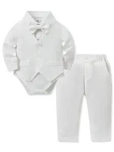 Baby Boy Suit 0-24 Months Newborn Infant Cute Clothes Set Gentleman Outfits Formal Dress Shirt+Bowtie+Vest+Pants Set Baby Wedding Suits