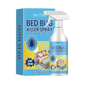 Jue Fish Bed Bug Killer Spray Kills on Contact & Eggs with Tea Tree & Eucalyptus Oils Plant-Based No-Rinse Safe for Kids & Pets Also for Fleas Mites Flies & Mosquitoes