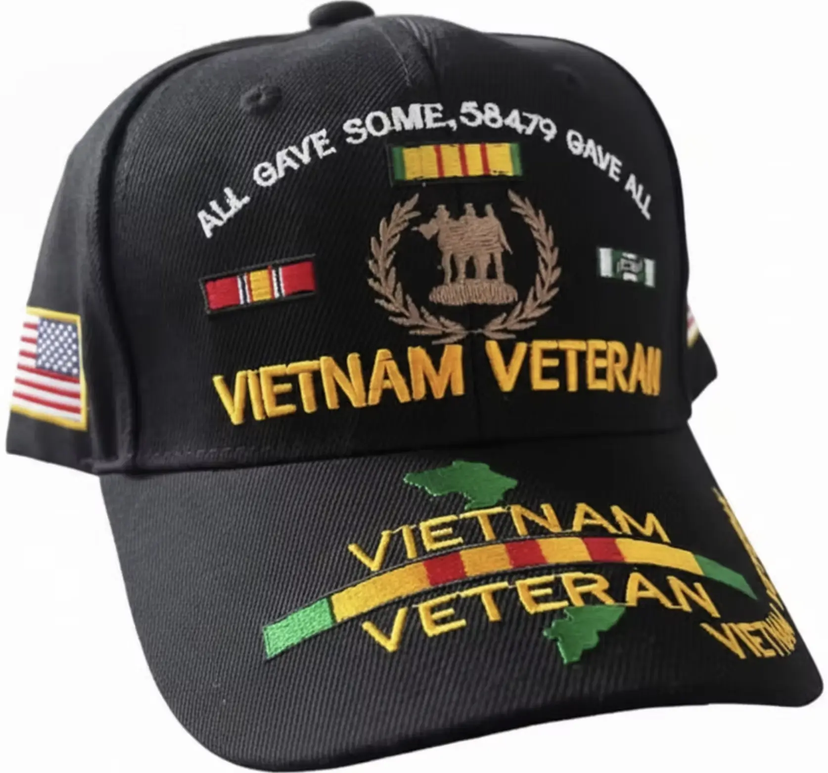 Vietnam Veteran Black Cap 0103 Vietnam Veteran Black Cap 0103