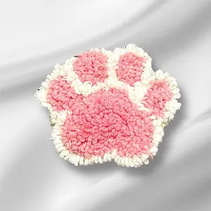 "Paw-some Punch Needle Coasters: 6 Vibrant Colors, Sold as Set or Individually!"