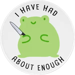 Funny Frog Round Mouse Pad Cute Small Mousepad for Laptop Wireless Mouse Office Computer Mouse Pads for Desk NonSlip Rubber Base Mouse Pad, 7.9*7.9 in, Cute Frog