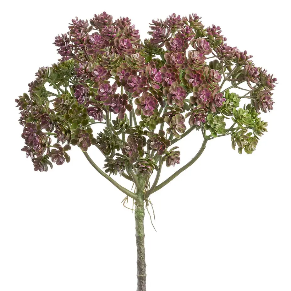 Allstate Floral & Craft CBS363-PU-GR 12.5 in. Unpotted Bush Shape Plastic Artificial Sedum Succulent Plant, Purple-Green, Pack of 24 - Finest Quality Materials, Decorative for Home Spaces Decor