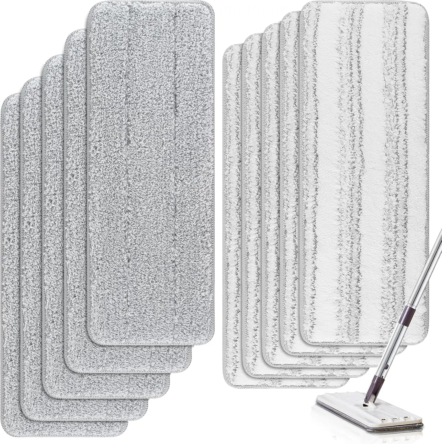10PCS Washable Microfiber Cleaning Pads – Replacement Mop Refills for Tethys & Most 13 Inch Flat Mops