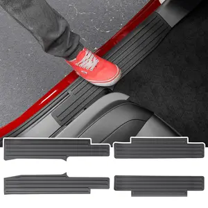 [Fits 19-26 Silverado & Sierra 1500] Interior Door Sill Protector Compatible with 2019-2026 Chevy Silverado GMC Sierra 1500 Door Sill Guard TPE Car Threshold Protector Replacement for 2019-2026 Chevy Silverado Accessories