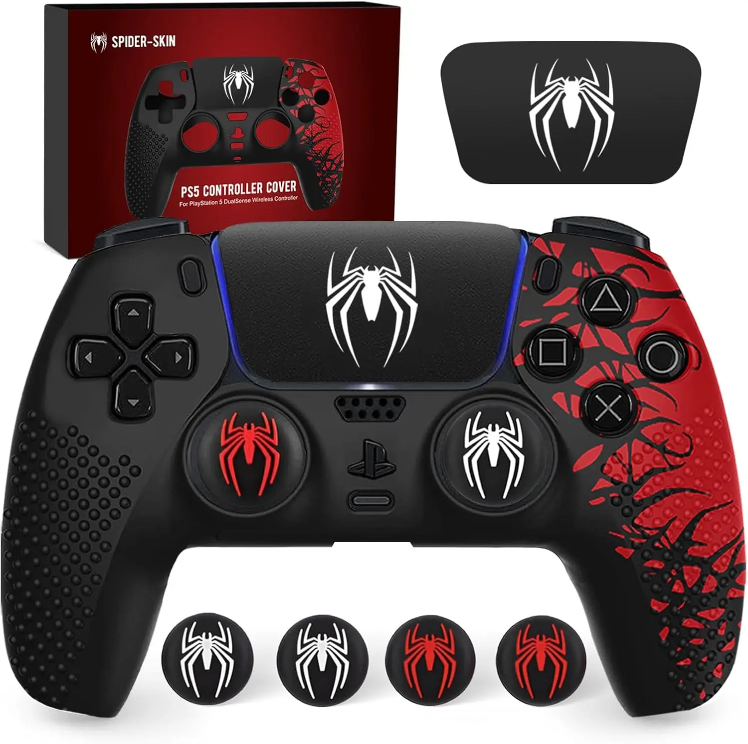 Anti-Slip Skin for Ps5 Controller, Ps5 Controller Accessories | Soft Silicone Protective Cover Case for PlayStation 5 Control Grip with Touch Pad Stickers