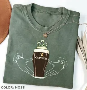 St Patrick's Day Guinness Claddagh Tee for Women, Saint Patrick T-Shirt, Shamrock Bar Crawl Outfit