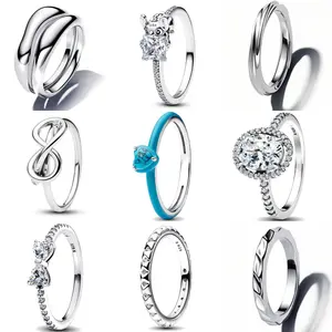 925 Silver Cute Stich Ring Fashion Classic Punk Zircon Gothic Retro Rings for Woman Couple Wedding Luxury Jewelry Gift
