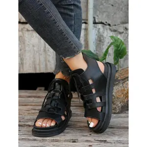 Women's Fashionable Lace Up Sandals, Casual Comfortable Gladiator Sandals for Daily Wear, Trendy All-match Sandals for Women & Girls(Sheets)