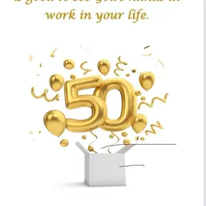 15 50th Birthday Card with Gold Balloons and Joyful Wishes Made in USA