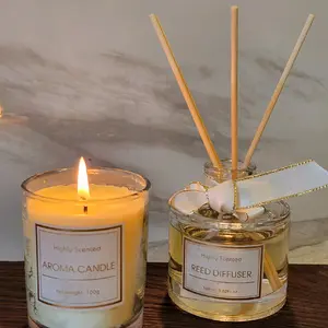 High-Quality Scented Candles and Reed Diffuser Set in Elegant Gift Box - Long-Lasting Fragrances Decoration Aroma Box Decor Freshener