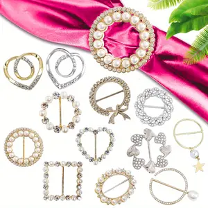 Set of 12 Clothing Knotted Buckle Rings,Womens Shirt Clip Buckle for Loose Clothes Scarf Clasp Shawl Sweater