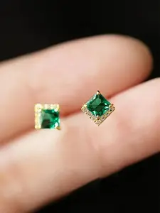Elegant Square Artificial Zircon Stud Earrings, Fashionable Stud Earrings for Women & Girls, Trendy All-match & Exquisite Jewelry for Birthday Gift, Cubic Zirconia