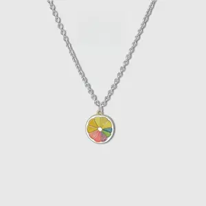 Summer Hip-hop Lemon Pendant Vibrant Couple's Necklace for Him  Her
