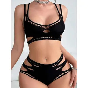 2 piece Wireless Corset Hot sexy lingerie collection for summer: corsets, fishnet see-through bikinis and ripped hot pants��High elasticity suitable for weight 40-90kg��