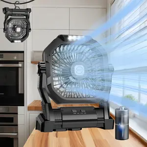 SYADOO Portable Fan Rechargeable, 20000mAh Cordless Battery Powered Fanwith LED Lantern, Hang Hook, Camping Essentials for Tent, Outdoor