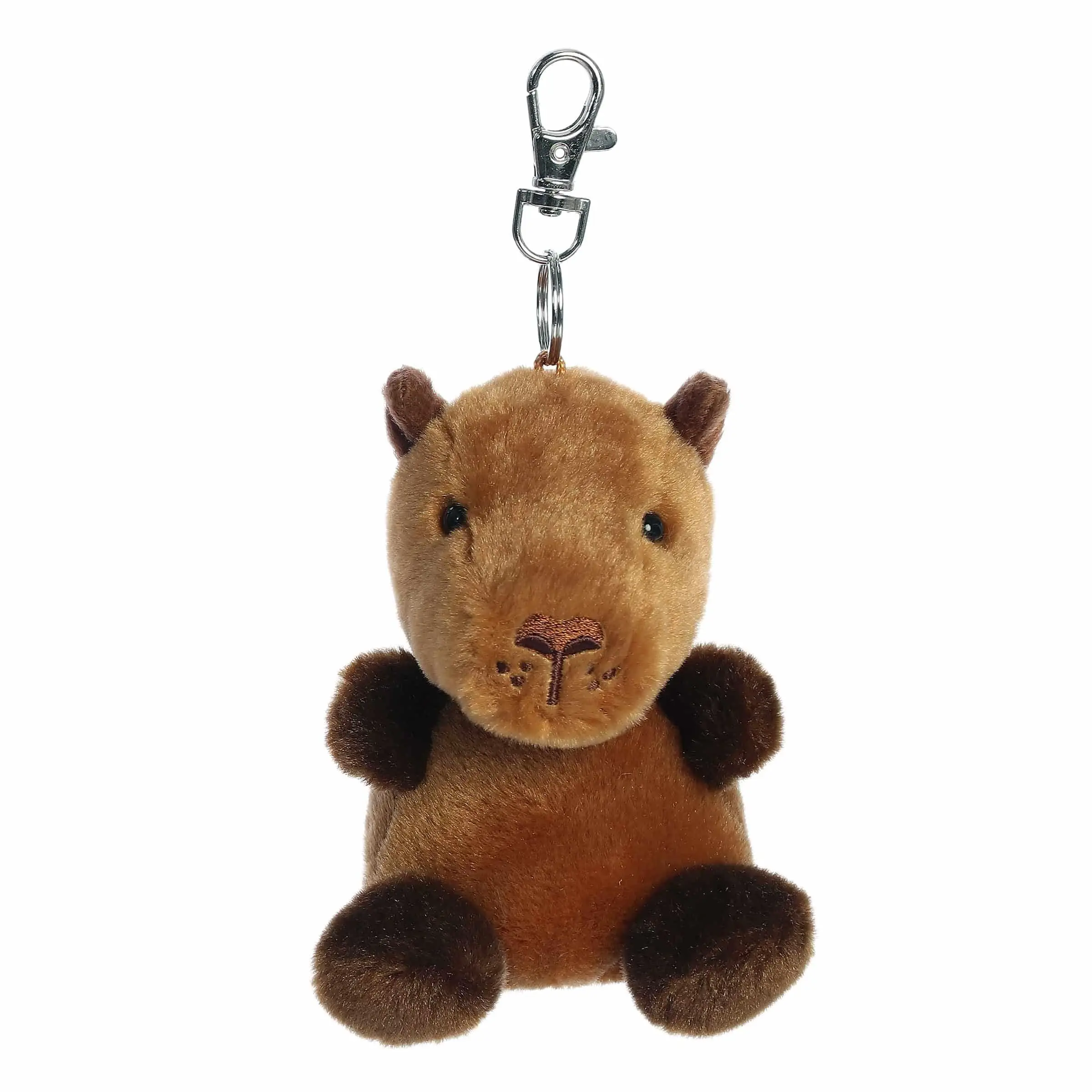 Aurora® Adorable Palm Pals™ Sid Capybara™ Clip-On - Fun Collectible Plush for Kids and Adult Collectors - Perfect for Decorating Rooms and Birthday Gifts - Brown 4 Inches