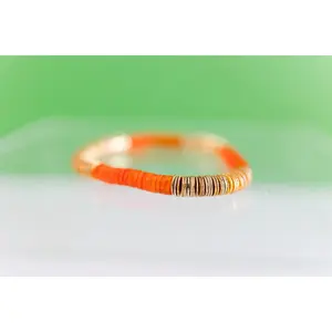 orange acrylic + gold 6mm