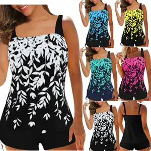 Women Tankini with High Waist Shorts Swimsuits 2 Piece Swimwear Bathing Suits Plus Size Beachwear