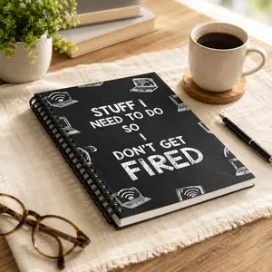 High-Quality A5 Spiral Coil Notebook, Flat Lay Design, Ideal for Students, Diary Recording Journal, No Ca Prop 65 Warning, Office Stationery Supplies Father's Day