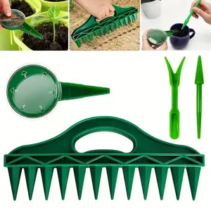 Seed Sowing Tool Set, 4 Counts/set Seed Sowing Dispenser & Shovel & Rake & Shovel Head, Garden Planting Tool, Garden Supplies, Suitable for Outdoor Gardening & Agricultural Use