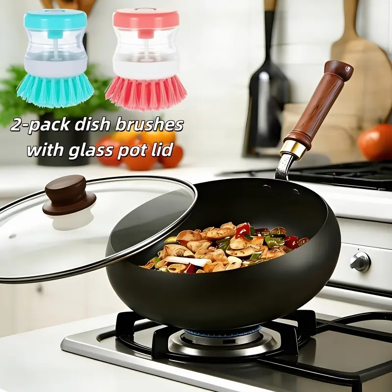 PokEpic Japanese Wok, Ideal for Pots And Pans Set, Large Bellied Non Stick Cookware, Heat Resistant Handle, Fit Gas Induction Stoves, Pressure Cooker Fast Stew, Chafing Dish Alternative, Kitchen Accessories & Gadgets, for Camping, Soups Stewing