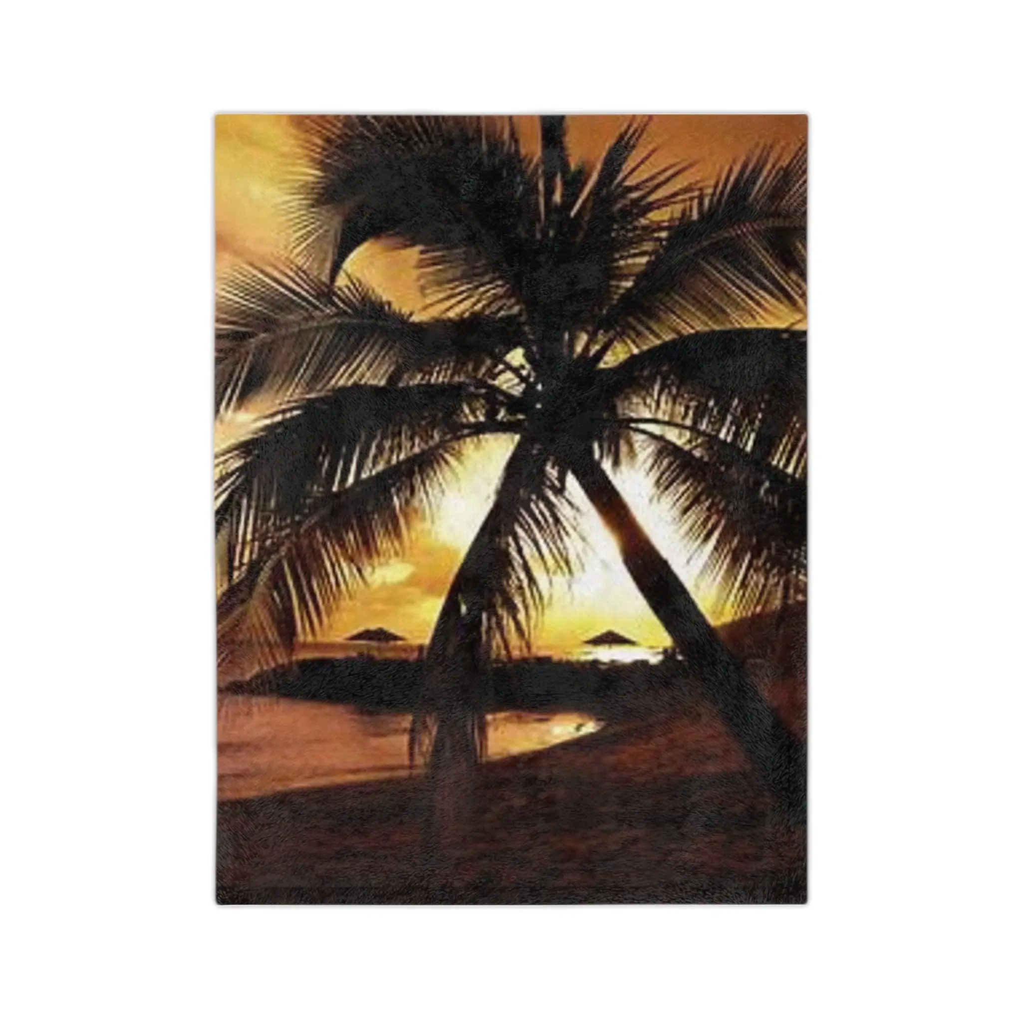 Tropical Sunset Blanket, Soft Microfiber Throw for Cozy Evenings, Beach Vibes, Home Decor, Gift for Relaxation