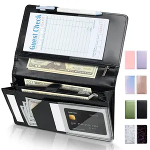 Server Book High Volume, Expandable Waitress Book with Zipper &  Pocket, 5"9", Server Books for Waitresses, Waitress Accessories, Fits Guest Checkbook, Waitress Apron, Server Apron (Black)