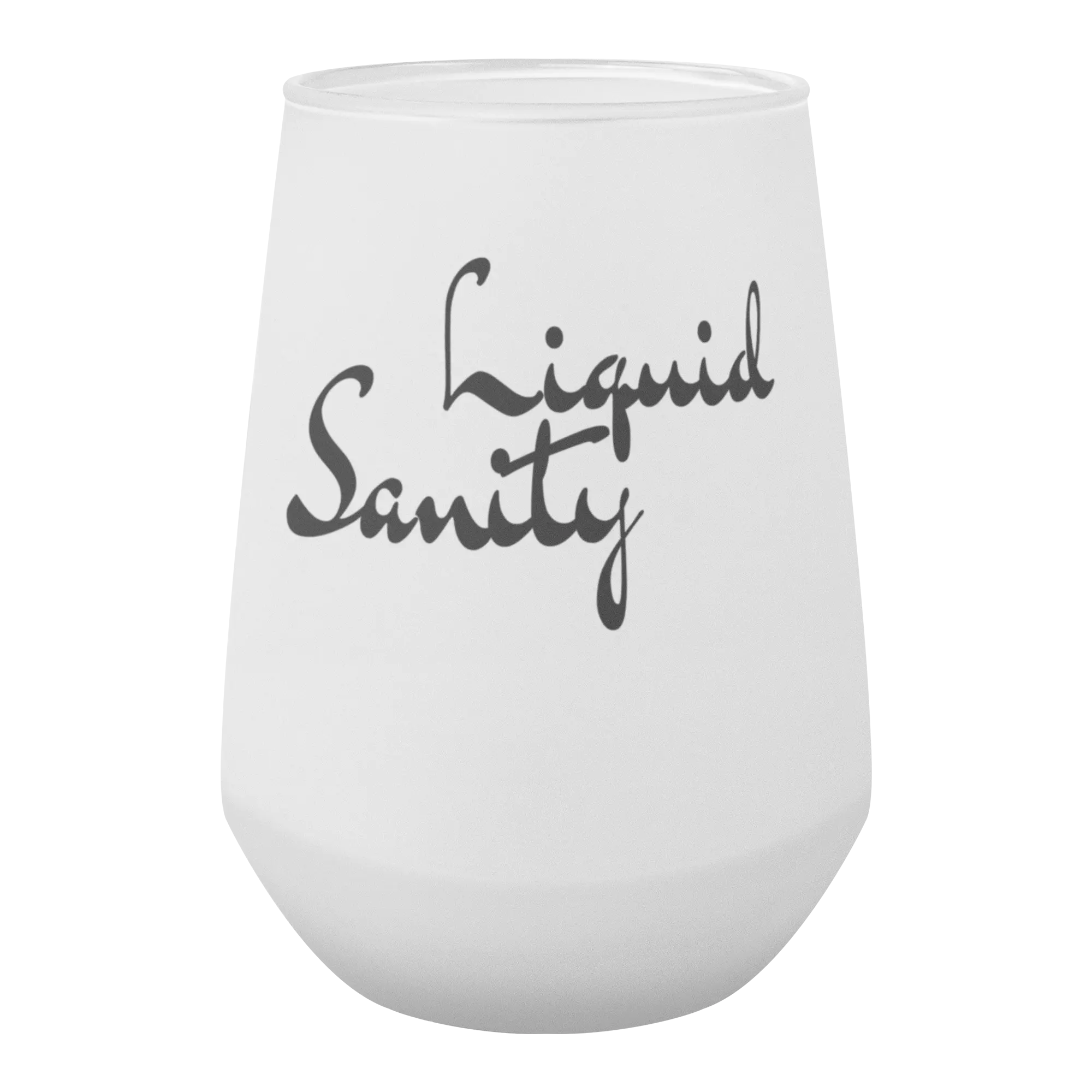 Liquid Sanity 13 oz. Semi-Translucent Frost Fingerprint-Free Stemless Red Wine Glass - Dishwasher Safe Kitchen Tumbler, Casual Night Must-Have Drinkware, Glass Tumbler Glasses