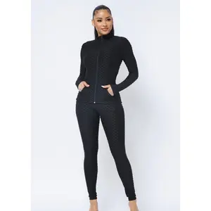 Honeycomb Two Piece Leggings Jacket Set