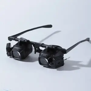 LED Head Mount Magnifier 2x-24x, Hands-Free Magnifying Glasses with Light for Watch Repair, Phone Maintenance, Electronics Soldering, Jewelry & Crafts