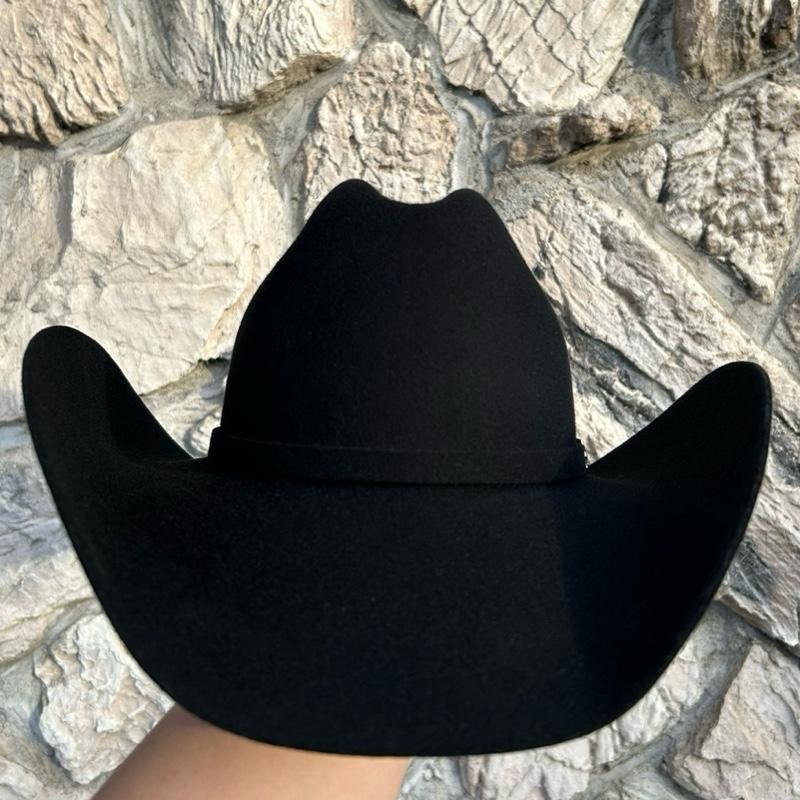 Texana Twinstone 4X Estilo Joan Sebastián Classic Black Felt Cowboy Hat with Wide Brim