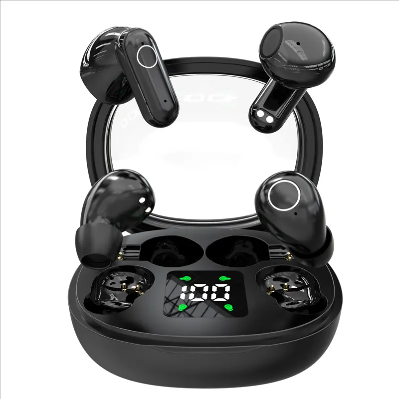 INSONIXN Earbuds Wireless, Invisible Bluetooth Magnetic In-Ear Headphones, 2-Pair Set with Compact Short-Stem Design, Battery Saving & Adjustable Volume Features, Suitable for Work & Sleep