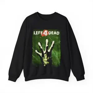 Cool Horror Left 4 Dead 1 Graphic Black Color Sweatshirt, Xmas Graphic Men's T-Shirt Cotton 1 Side