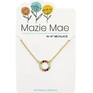 Gold Multicolor Open Circle Mazie Mae Necklace