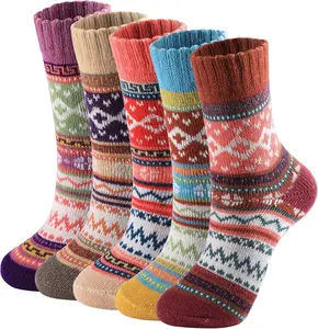 Wool Socks - Vintage Winter Warm Wool Socks for Women, Soft Cozy Thick Knit Boots Sock Gifts for Women Men Trifabricy
