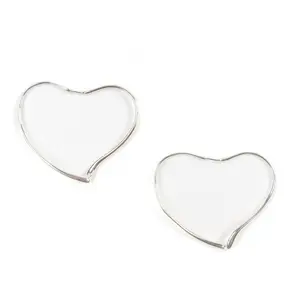 Pre-owned Tiffany & Co. Sterling Silver 925 (Ag925) Small Leather Goods Tiffany&Co. Open Heart Hoop AG925 Earrings