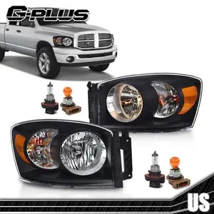 Fit For 2006-2008 Dodge Ram 1500/2006-2009 Ram 2500 3500 Clear Black Headlights