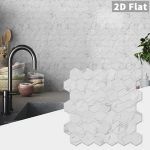 1/12 Sheets Waterproof And Heat-Resistant Ceramic Tile Paste, Imitation Drip Glue Ceramic Tile Stickers, Self-Adhesive And Removable, Used For DIY Wall Splash Prevention Renovation