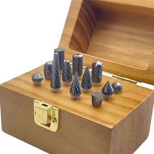 Tungsten Carbide Burr Set - 1/4" Shank 12PCS, 12 Head Types K20 Industrial Metalworking for Steel, Wood, Weld - Deburring, Finishing, Carving,   (Workshop/Adult Use)bit tool bit