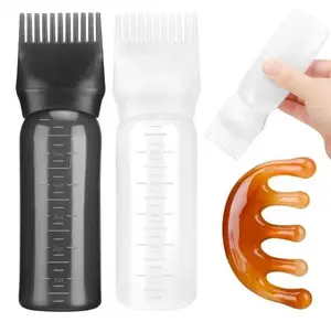 2 Pack Root Comb Applicator Bottle 6 OZ Hair Oil Applicator Bottle for Scalp with Massage Comb for Shampoo Scrubber Applicator,Hair Dye Tools