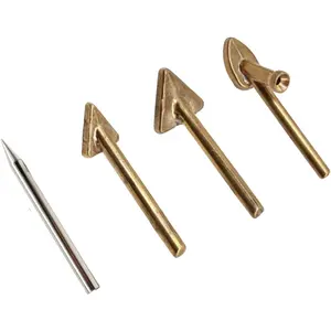 4 count Copper Plastic Welding Tips for Soldering Iron, Replacement Triangular Trowel Smoothing  Kit, Plastic Welder Tips Repair Tool for  Bumper, Kayak, Dashboard