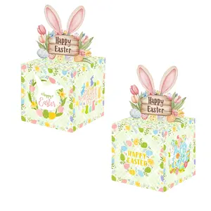 Rabbit Easter Cash Gift Box, Surprise Money Jar, Transparent Bag Gifts for Kids & Adults, Contains 50 Bags, Fun Way to Send Cash Presents, Themed Gift Box
